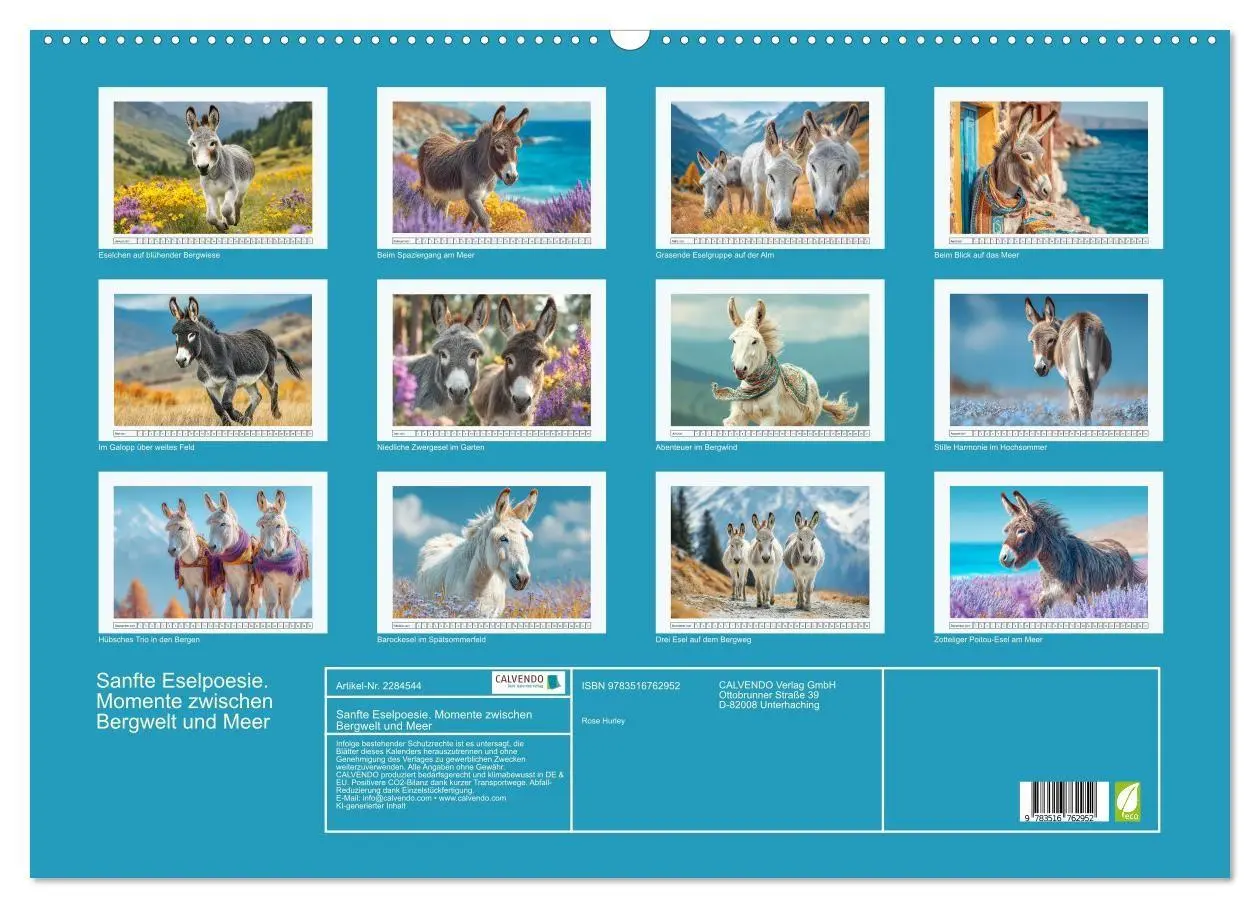 Bild: 9783516762952 | Sanfte Eselpoesie. Momente zwischen Bergwelt und Meer (Wandkalender...