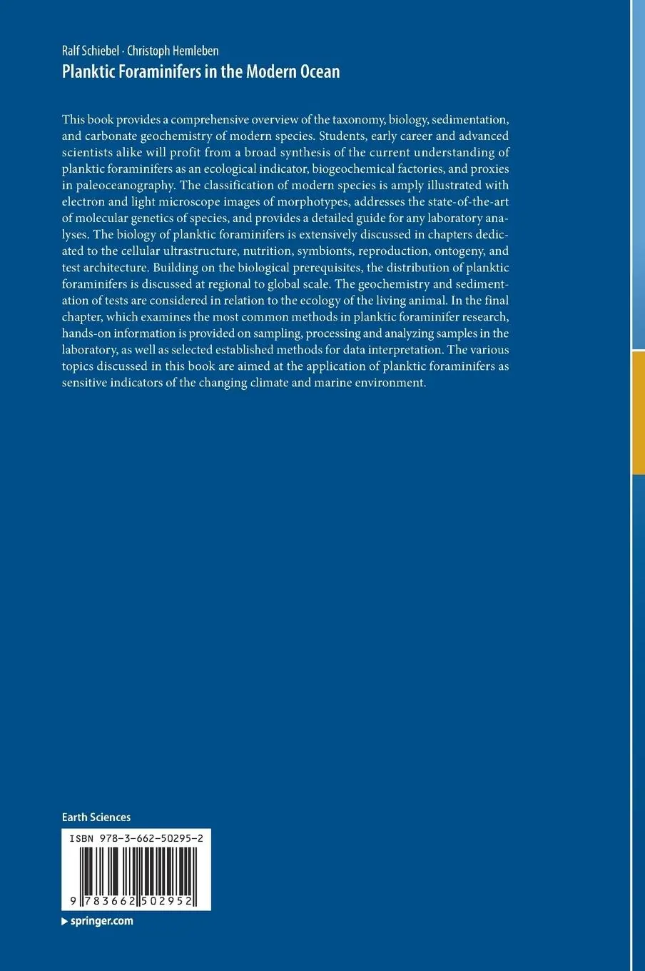 Rückseite: 9783662502952 | Planktic Foraminifers in the Modern Ocean | Christoph Hemleben (u. a.)