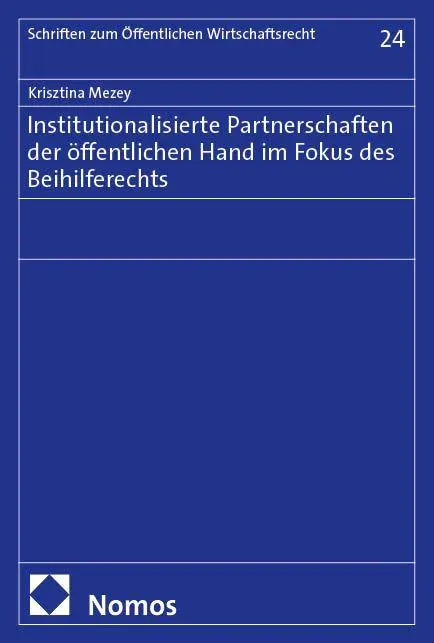Cover: 9783756032952 | Institutionalisierte Partnerschaften der öffentlichen Hand im Fokus...