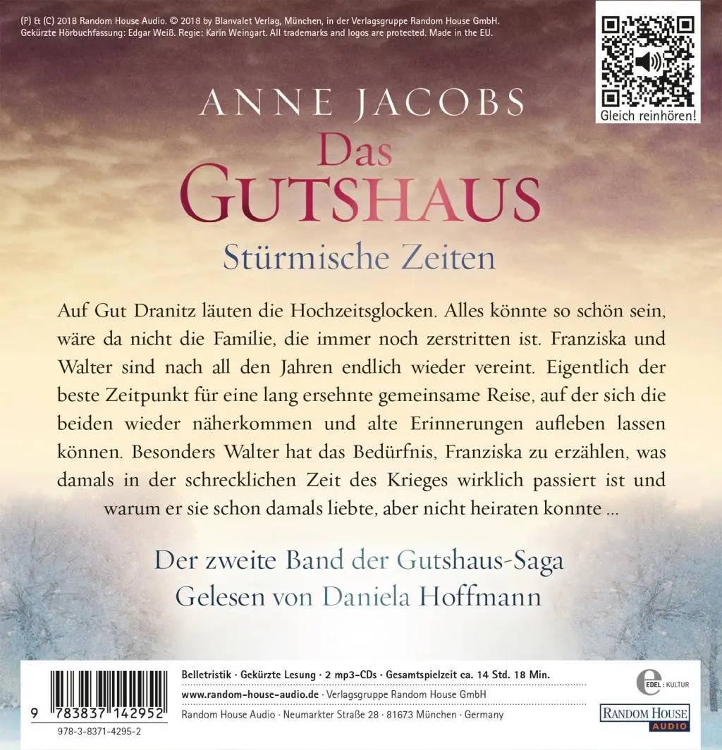 Bild: 9783837142952 | Das Gutshaus - Stürmische Zeiten | Anne Jacobs | MP3 | Deutsch | 2018