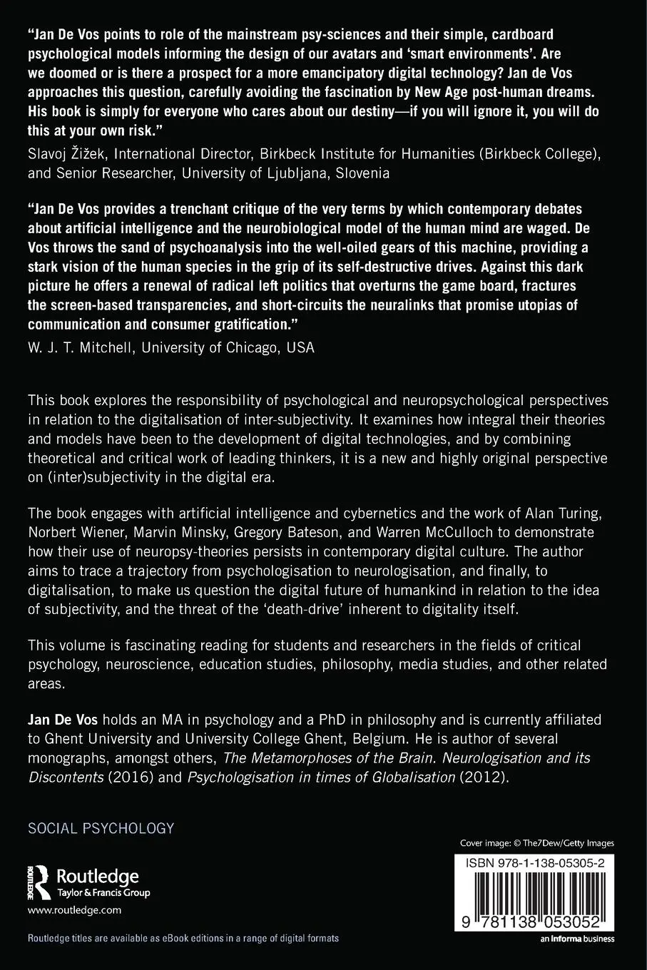 Rückseite: 9781138053052 | The Digitalisation of (Inter)Subjectivity | Jan De Vos | Taschenbuch