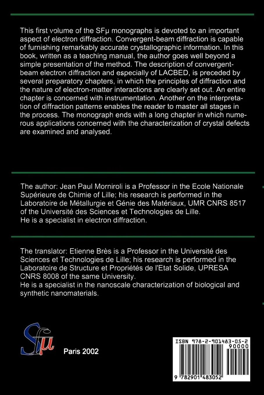 Rückseite: 9782901483052 | Large-Angle Convergent-Beam Electron Diffraction Applications to...