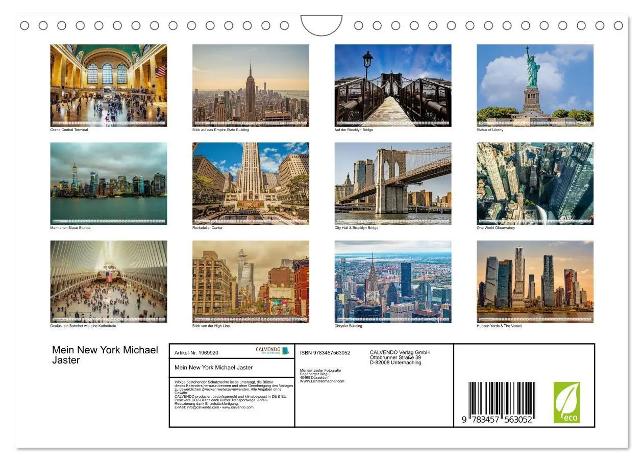 Bild: 9783457563052 | Mein New York Michael Jaster (Wandkalender 2026 DIN A4 quer),...