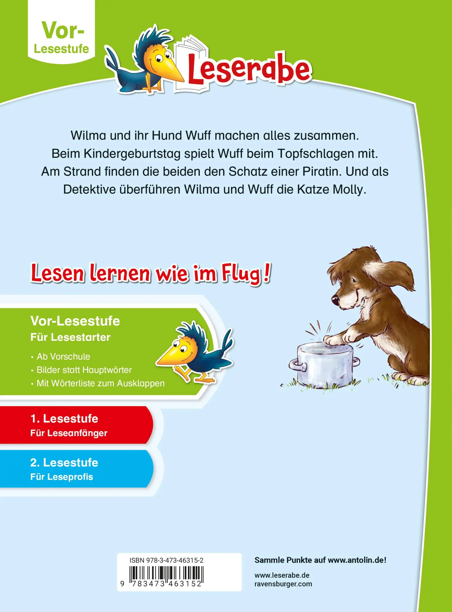 Rückseite: 9783473463152 | Leserabe Vor-Lesestufe - Wilma und ihr Hund Wuff | Judith Allert