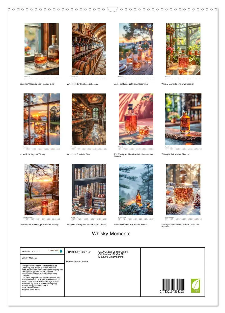 Bild: 9783516263152 | Whisky-Momente (hochwertiger Premium Wandkalender 2026 DIN A2...