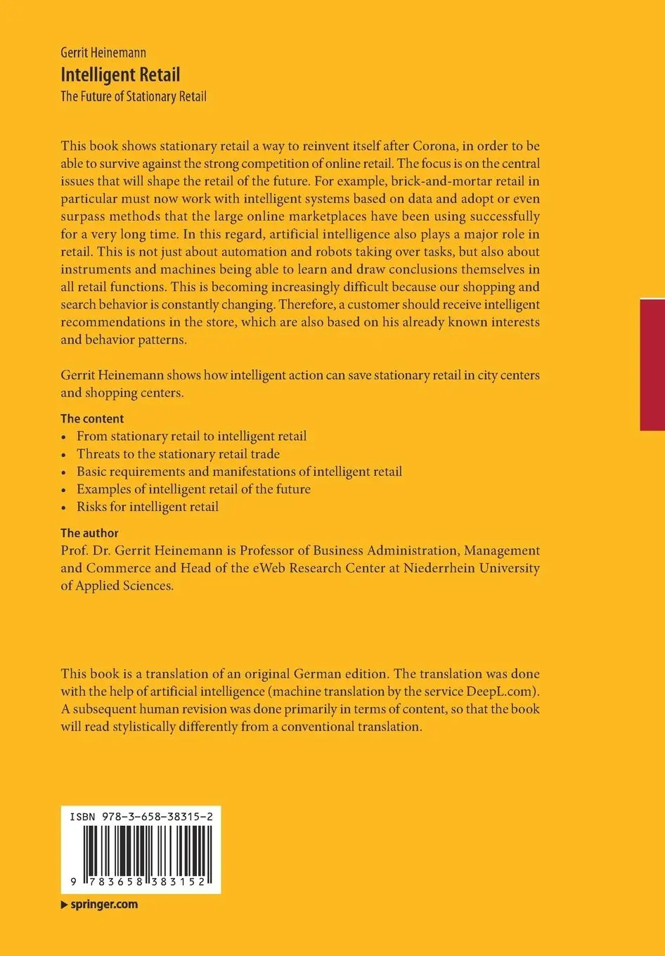 Rückseite: 9783658383152 | Intelligent Retail | The Future of Stationary Retail | Heinemann | xix