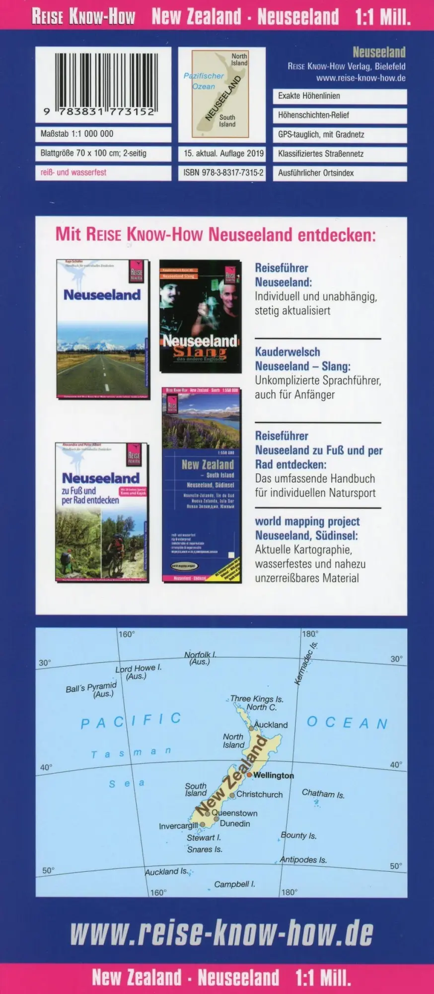 Bild: 9783831773152 | Reise Know-How Landkarte Neuseeland 1 : 1.000.000 | Rump | 2 S. | 2018