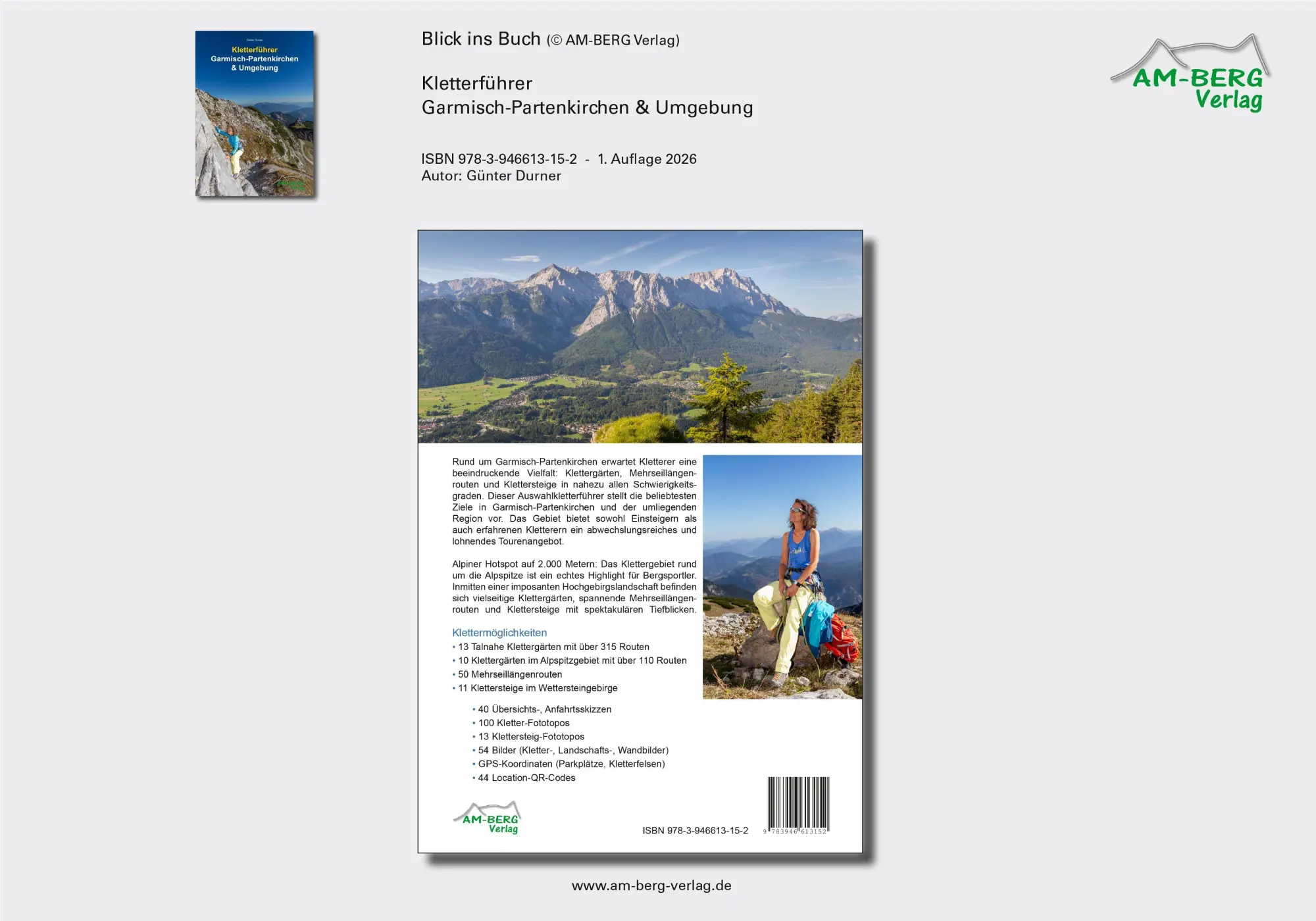 Bild: 9783946613152 | Kletterführer Garmisch-Partenkirchen &amp; Umgebung | Günter Durner | Buch