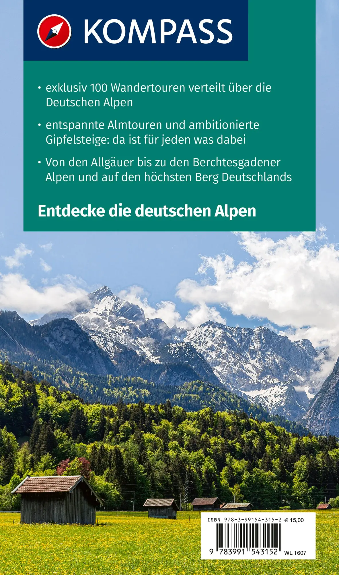 Rückseite: 9783991543152 | KOMPASS Wanderlust Deutsche Alpen | Taschenbuch | 224 S. | Deutsch