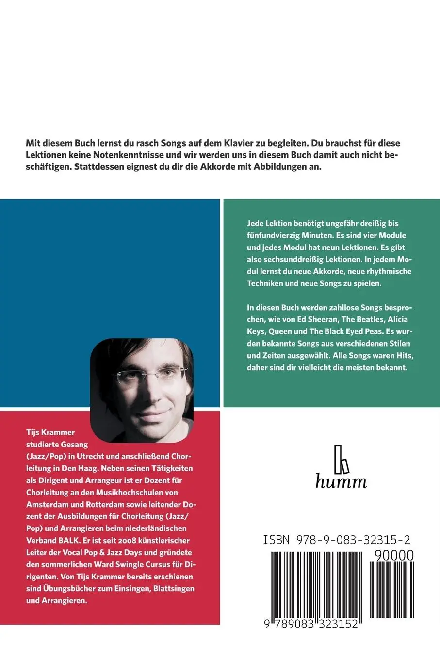 Rückseite: 9789083323152 | Akkorde auf dem Klavier, Teil I | Tijs Krammer | Taschenbuch | Deutsch
