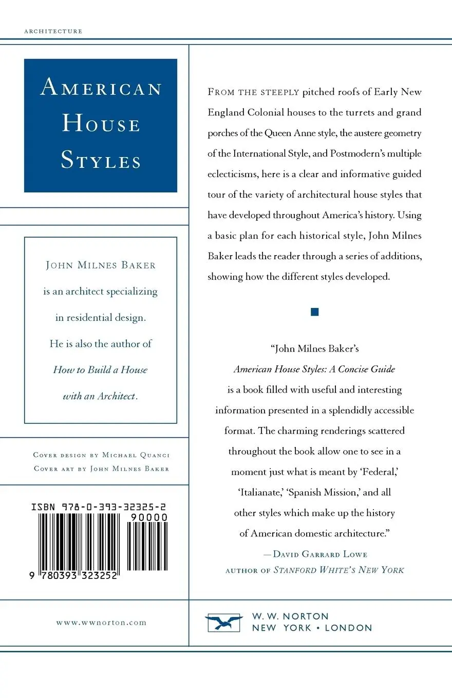 Rückseite: 9780393323252 | American House Styles | A Concise Guide | John Milnes Baker | Buch