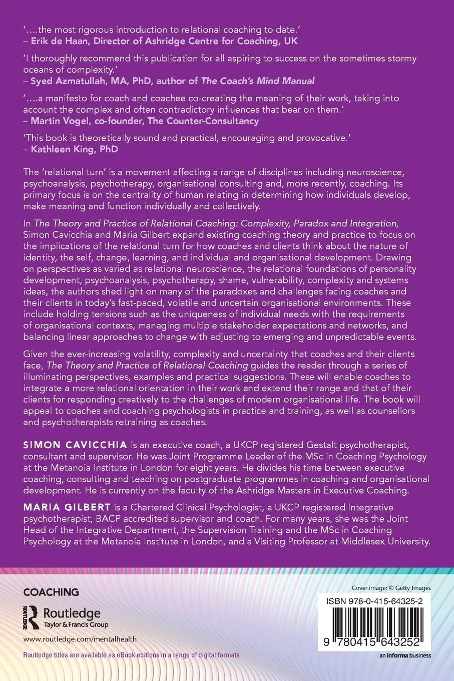 Rückseite: 9780415643252 | The Theory and Practice of Relational Coaching | Cavicchia (u. a.)