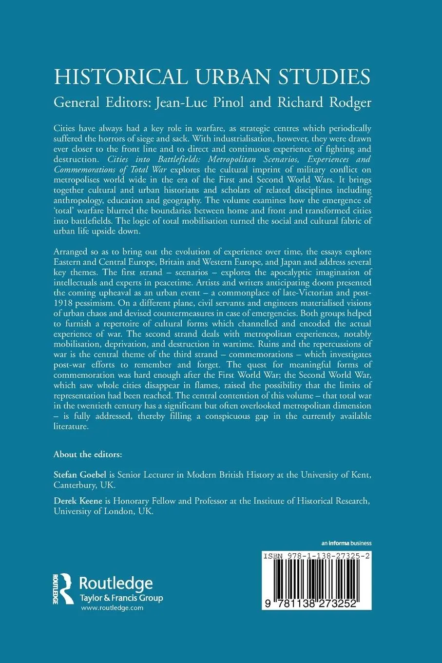 Rückseite: 9781138273252 | Cities into Battlefields | Stefan Goebel (u. a.) | Taschenbuch | 2016
