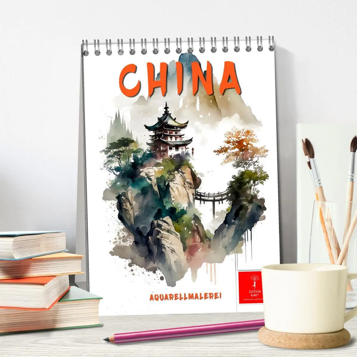 Bild: 9783516323252 | China - Aquarellmalerei (Tischkalender 2026 DIN A5 hoch), CALVENDO...