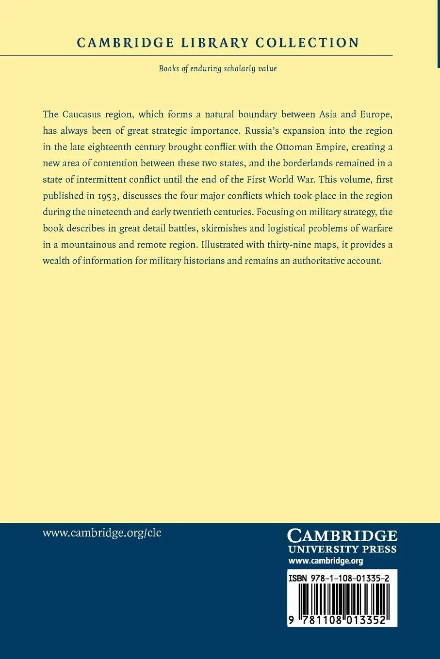 Rückseite: 9781108013352 | Caucasian Battlefields | William Edward David Allen (u. a.) | Buch