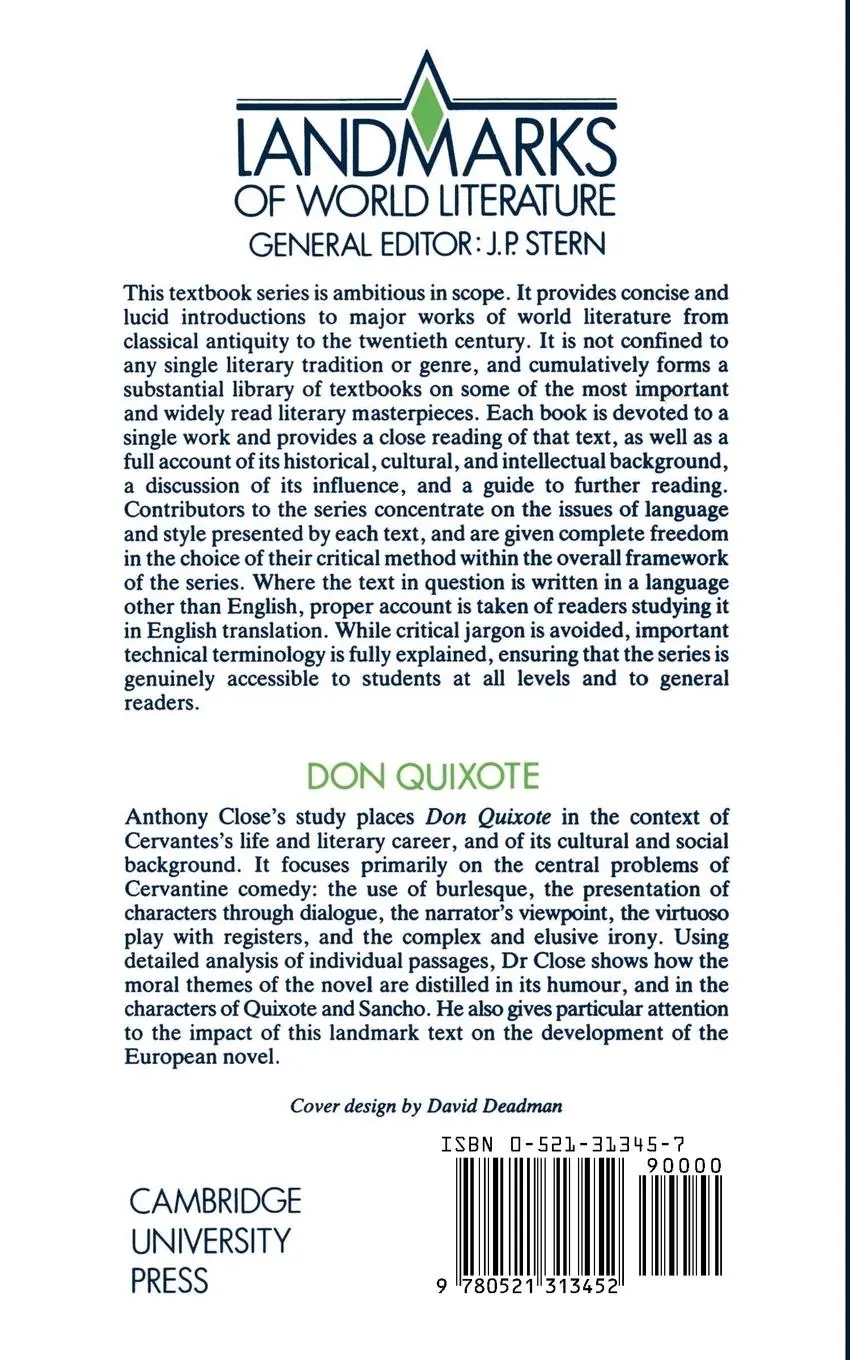 Rückseite: 9780521313452 | Miguel de Cervantes, Don Quixote | A. J. Close | Taschenbuch | 1990