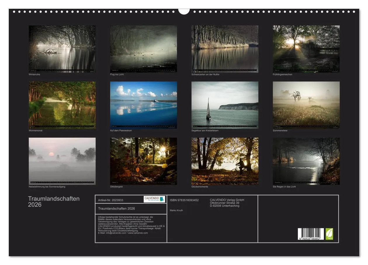 Bild: 9783516093452 | Traumlandschaften 2026 (Wandkalender 2026 DIN A2 quer), CALVENDO...