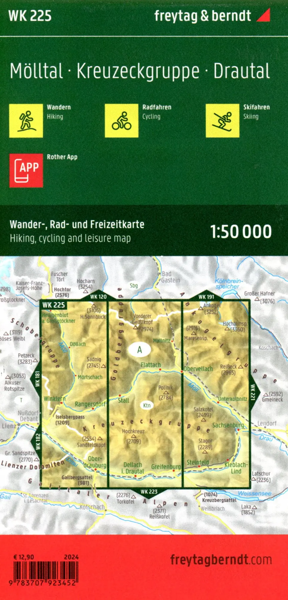 Bild: 9783707923452 | Mölltal, Wander-, Rad- und Freizeitkarte 1:50.000, freytag &amp;...