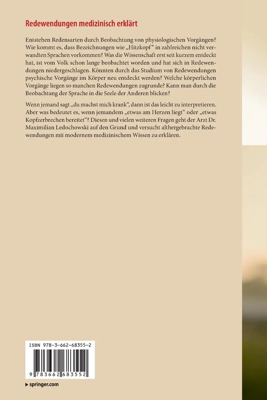 Rückseite: 9783662683552 | Redewendungen medizinisch erklärt | Maximilian Ledochowski | Buch