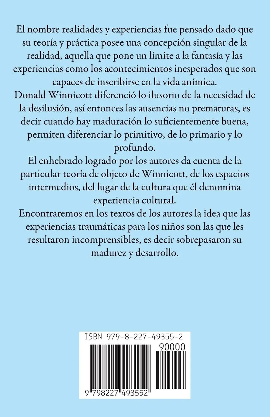 Rückseite: 9798227493552 | Donald Winnicott | realidades y experiencias | Alicia Rut Levín | Buch