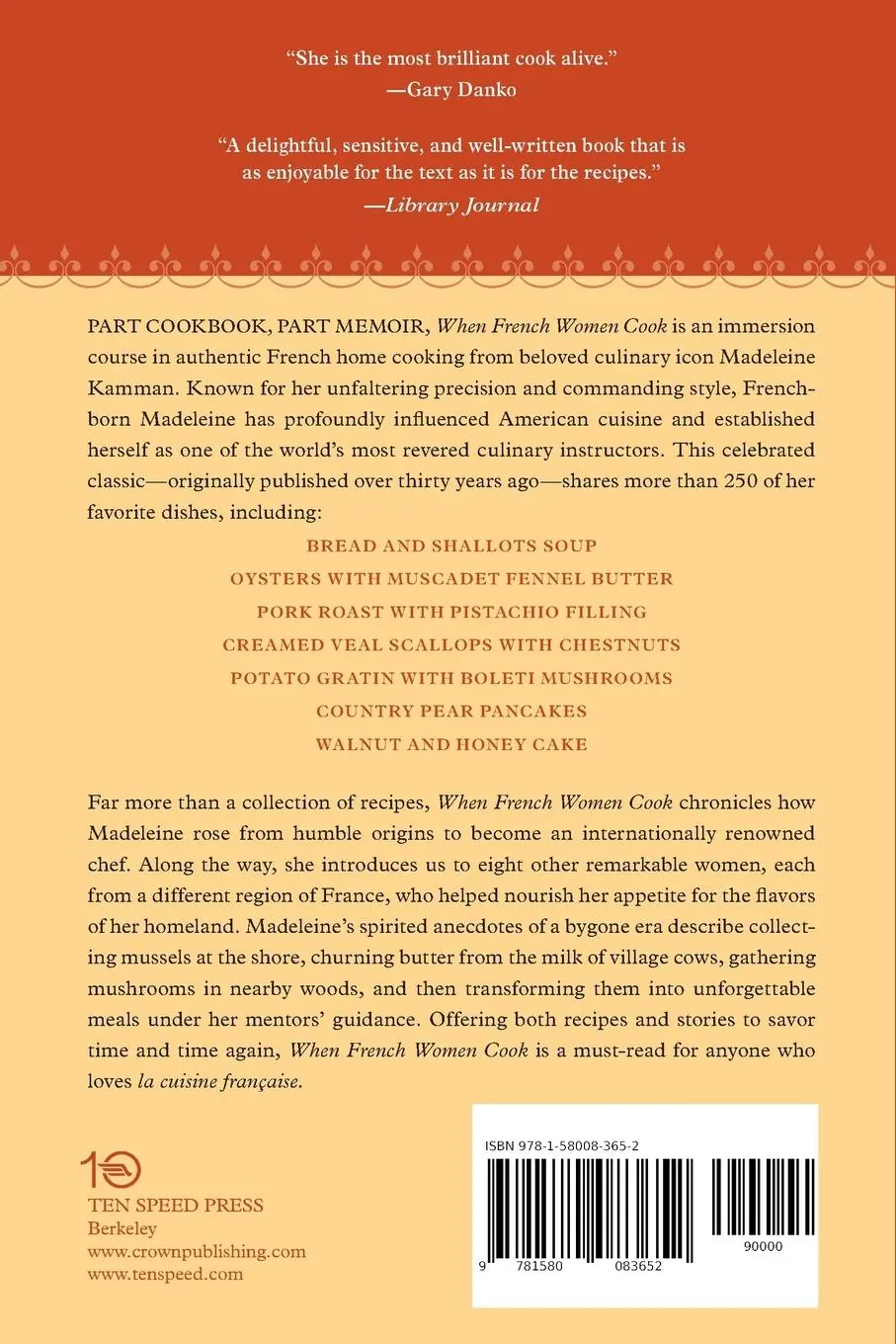 Rückseite: 9781580083652 | When French Women Cook | A Gastronomic Memoir with Over 250 Recipes