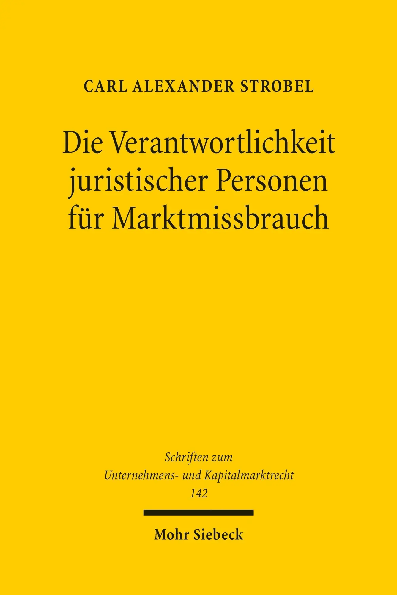 Die Verantwortlichkeit juristischer Personen für Marktmissbrauch