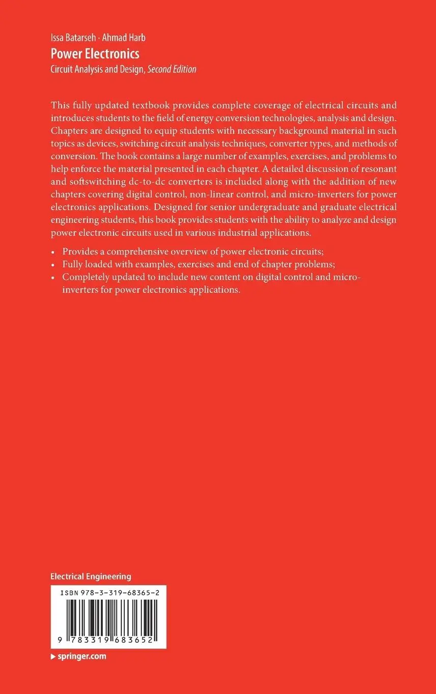 Rückseite: 9783319683652 | Power Electronics | Circuit Analysis and Design | Ahmad Harb (u. a.)