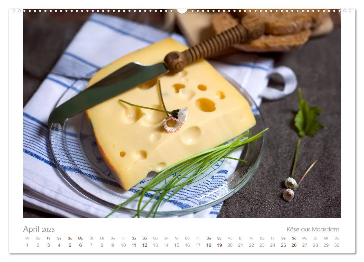 Bild: 9783516073652 | Der Käsekalender Edel und lecker (hochwertiger Premium Wandkalender...