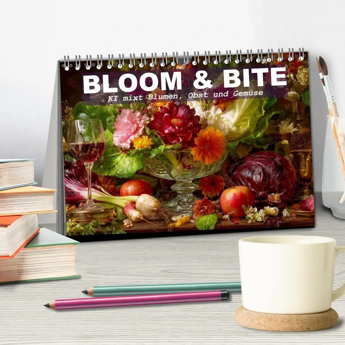 Bild: 9783516693652 | Bloom und Bite. KI mixt Blumen, Obst und Gemüse (Tischkalender 2026...