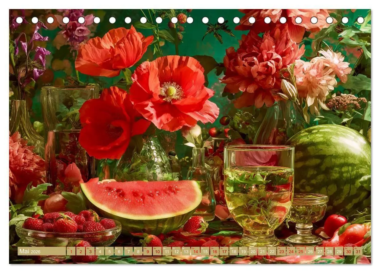 Bild: 9783516693652 | Bloom und Bite. KI mixt Blumen, Obst und Gemüse (Tischkalender 2026...