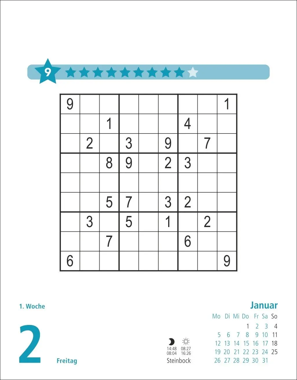 Bild: 9783756413652 | Stefan Heine Sudoku schwierig Tagesabreißkalender 2026 | Stefan Heine
