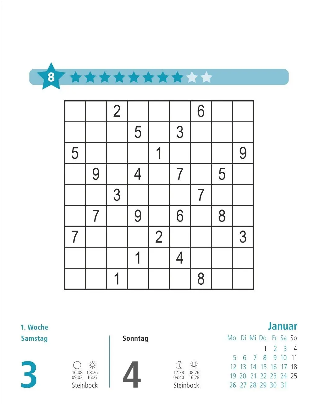 Bild: 9783756413652 | Stefan Heine Sudoku schwierig Tagesabreißkalender 2026 | Stefan Heine