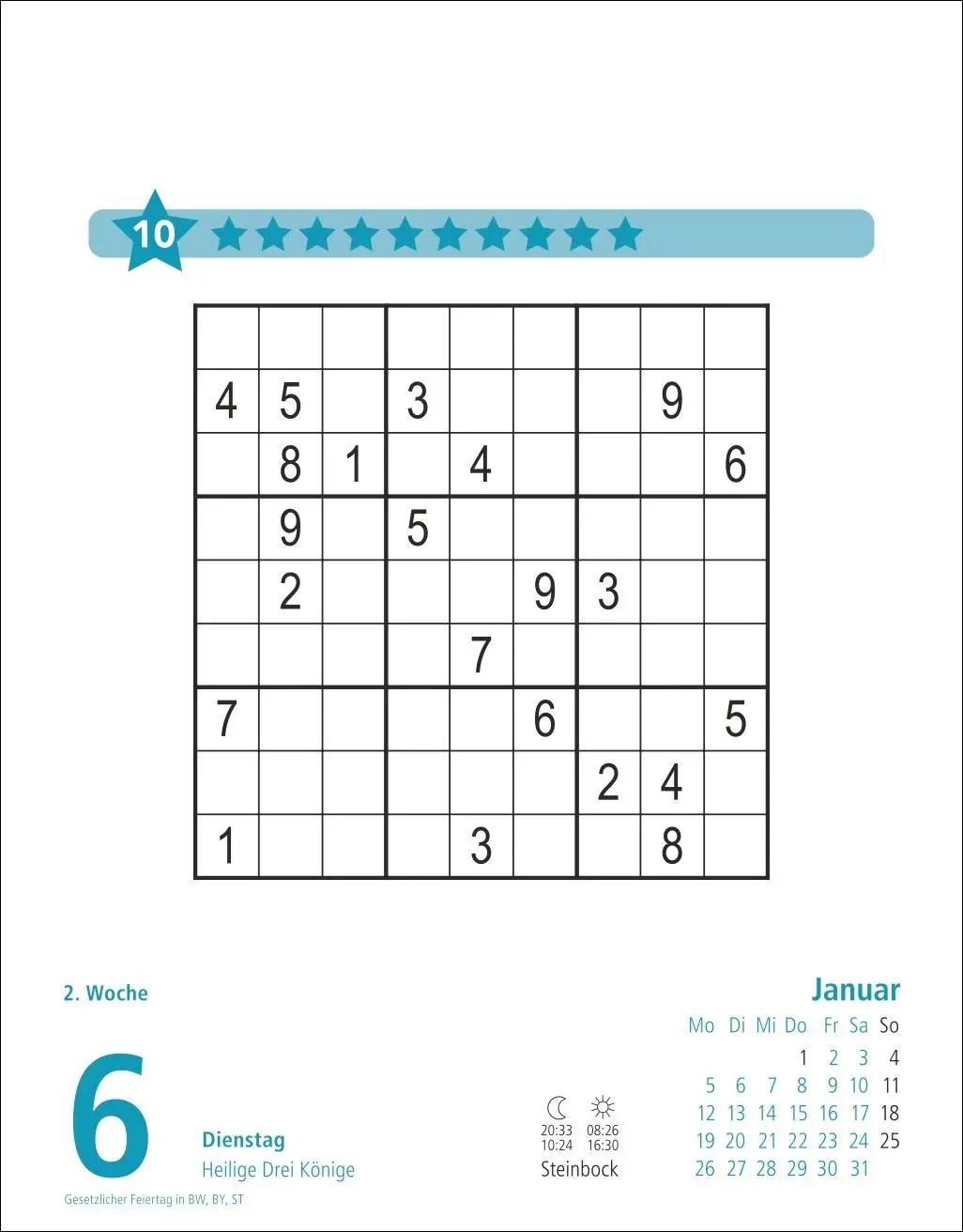 Bild: 9783756413652 | Stefan Heine Sudoku schwierig Tagesabreißkalender 2026 | Stefan Heine