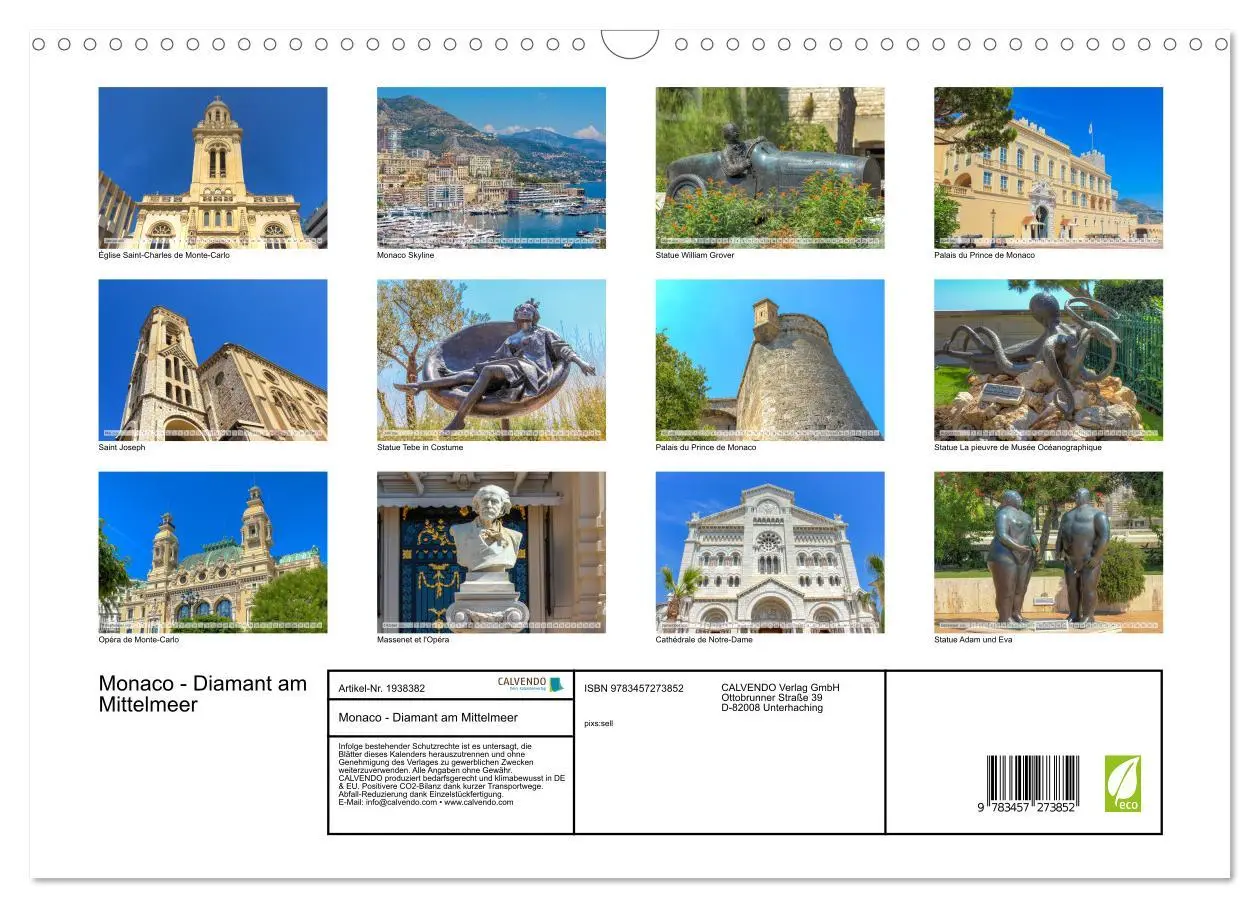 Bild: 9783457273852 | Monaco - Diamant am Mittelmeer (Wandkalender 2026 DIN A3 quer),...