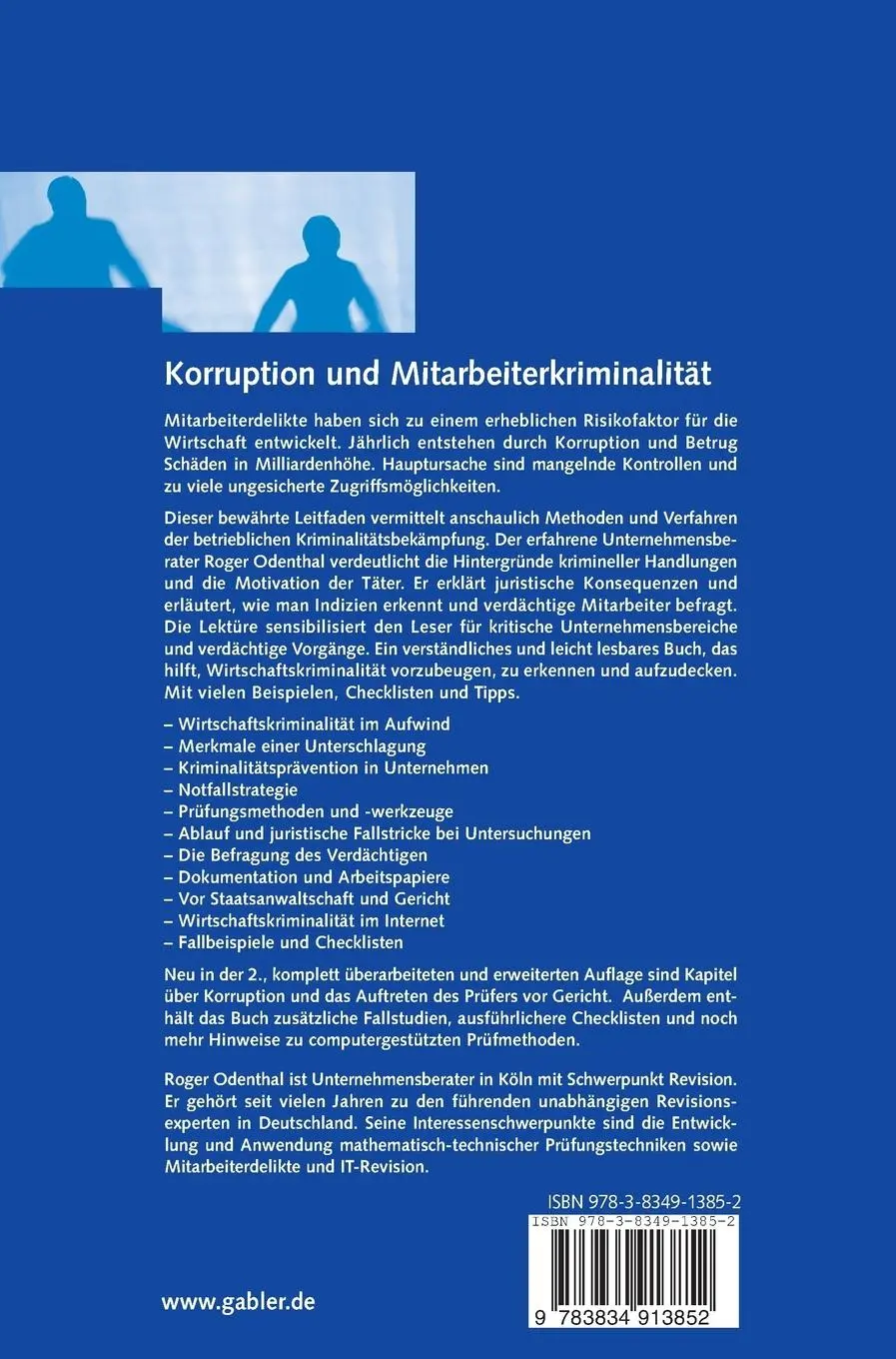 Rückseite: 9783834913852 | Korruption und Mitarbeiterkriminalität | Roger Odenthal | Buch | x