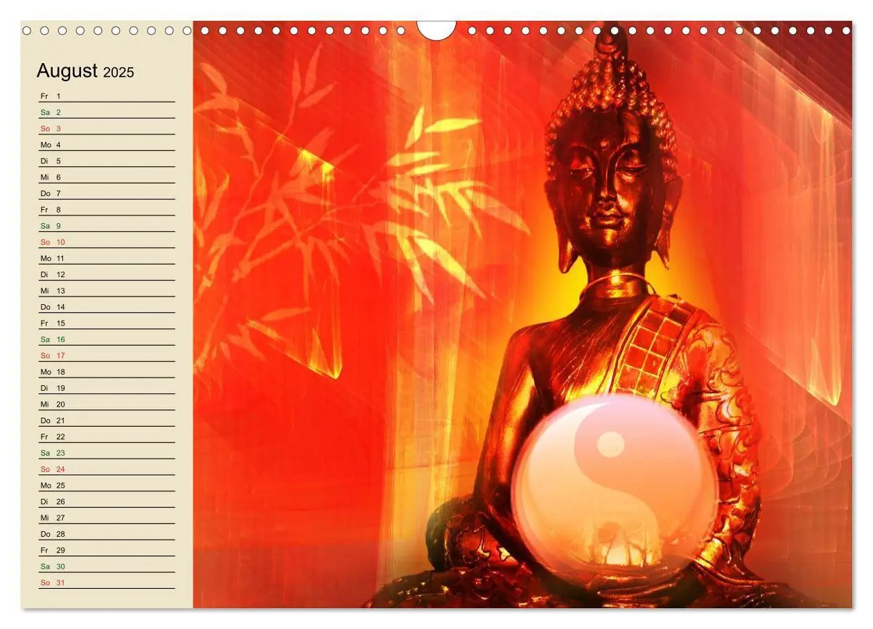 Bild: 9783435553952 | Buddha und Yin Yang (Wandkalender 2025 DIN A3 quer), CALVENDO...