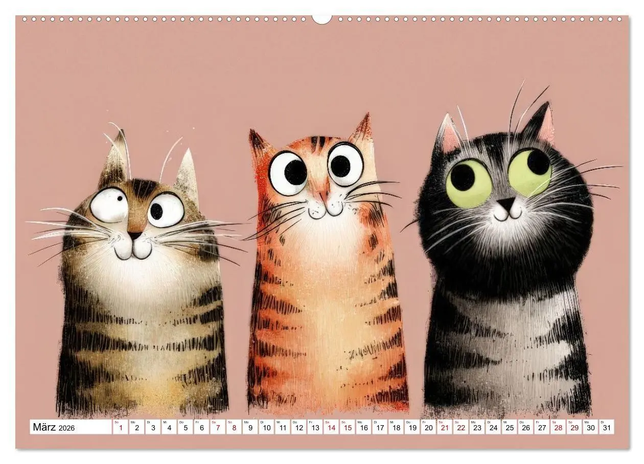 Bild: 9783516733952 | Gute Laune Katzen (Wandkalender 2026 DIN A2 quer), CALVENDO...