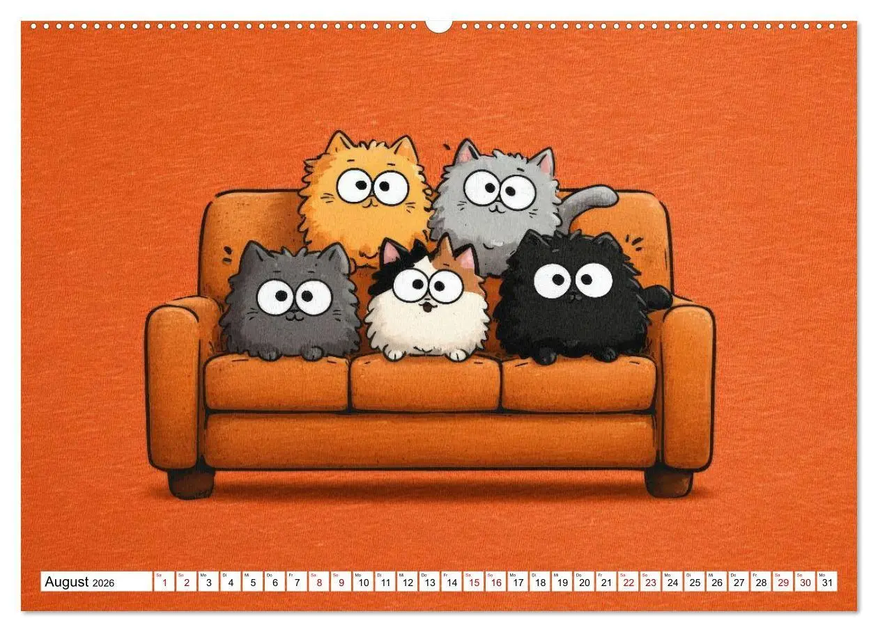 Bild: 9783516733952 | Gute Laune Katzen (Wandkalender 2026 DIN A2 quer), CALVENDO...