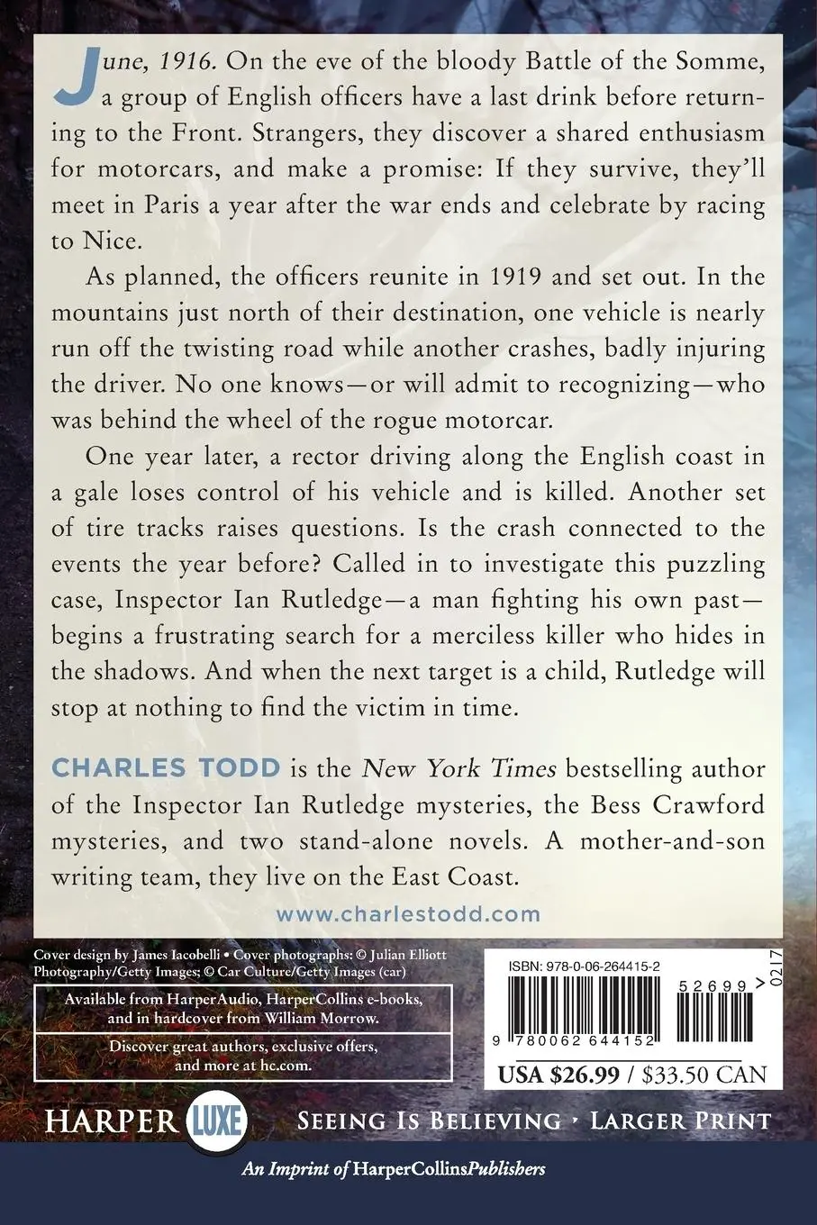 Rückseite: 9780062644152 | Racing the Devil LP | Charles Todd | Taschenbuch | Englisch | 2022