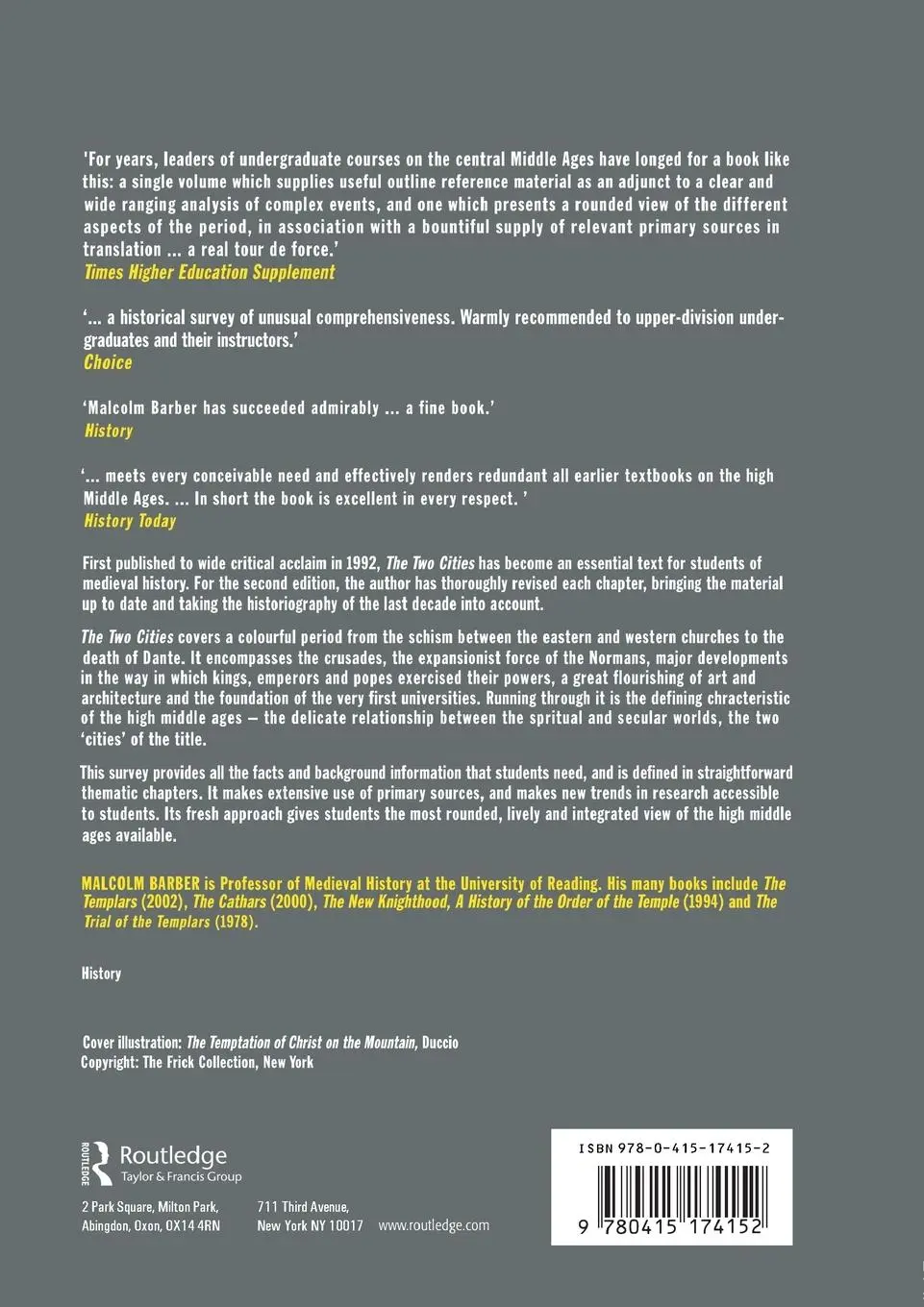 Rückseite: 9780415174152 | The Two Cities | Medieval Europe 1050-1320 | Malcolm Barber | Buch