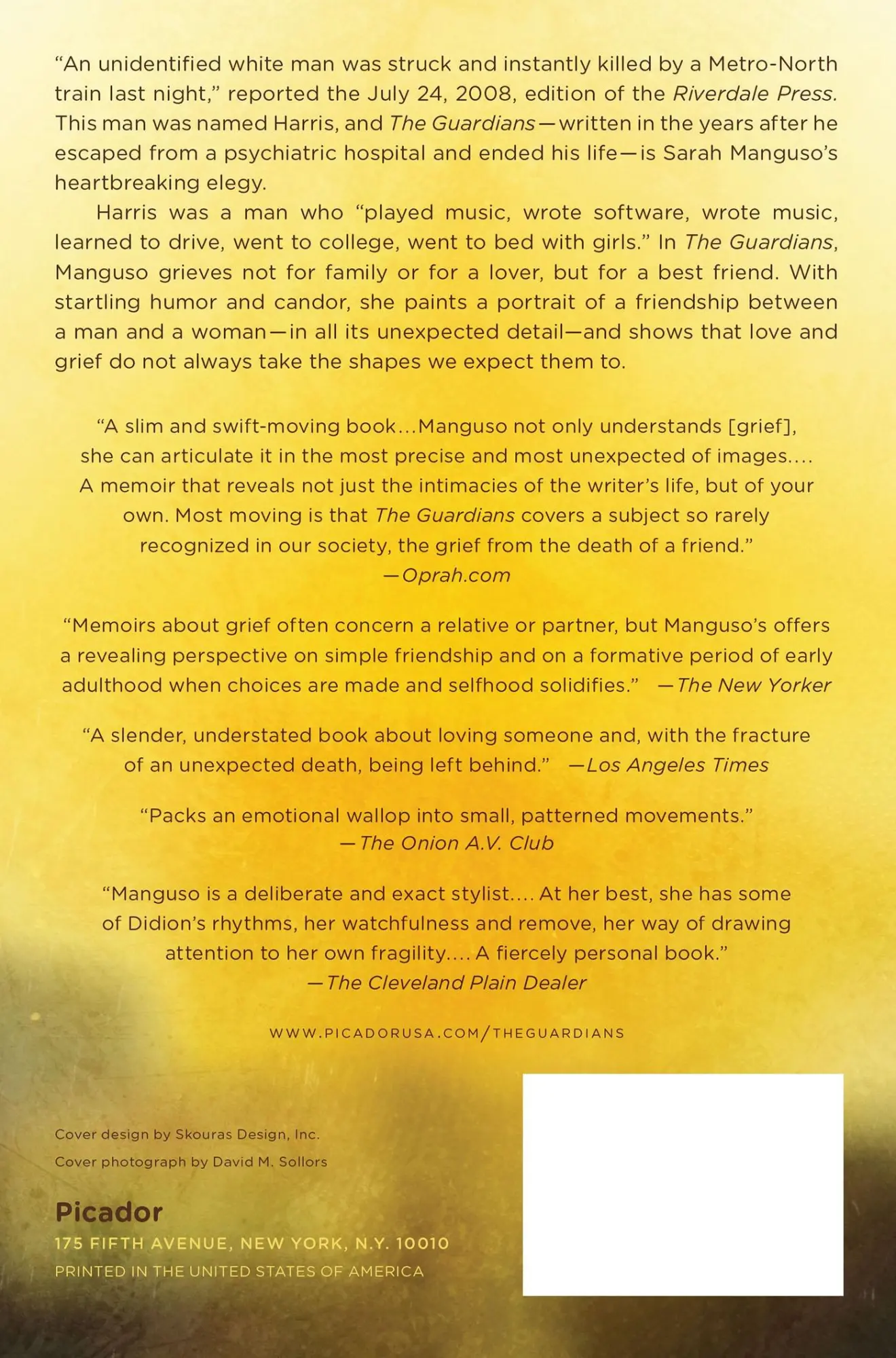 Rückseite: 9781250024152 | The Guardians | An Elegy | Sarah Manguso | Taschenbuch | Englisch