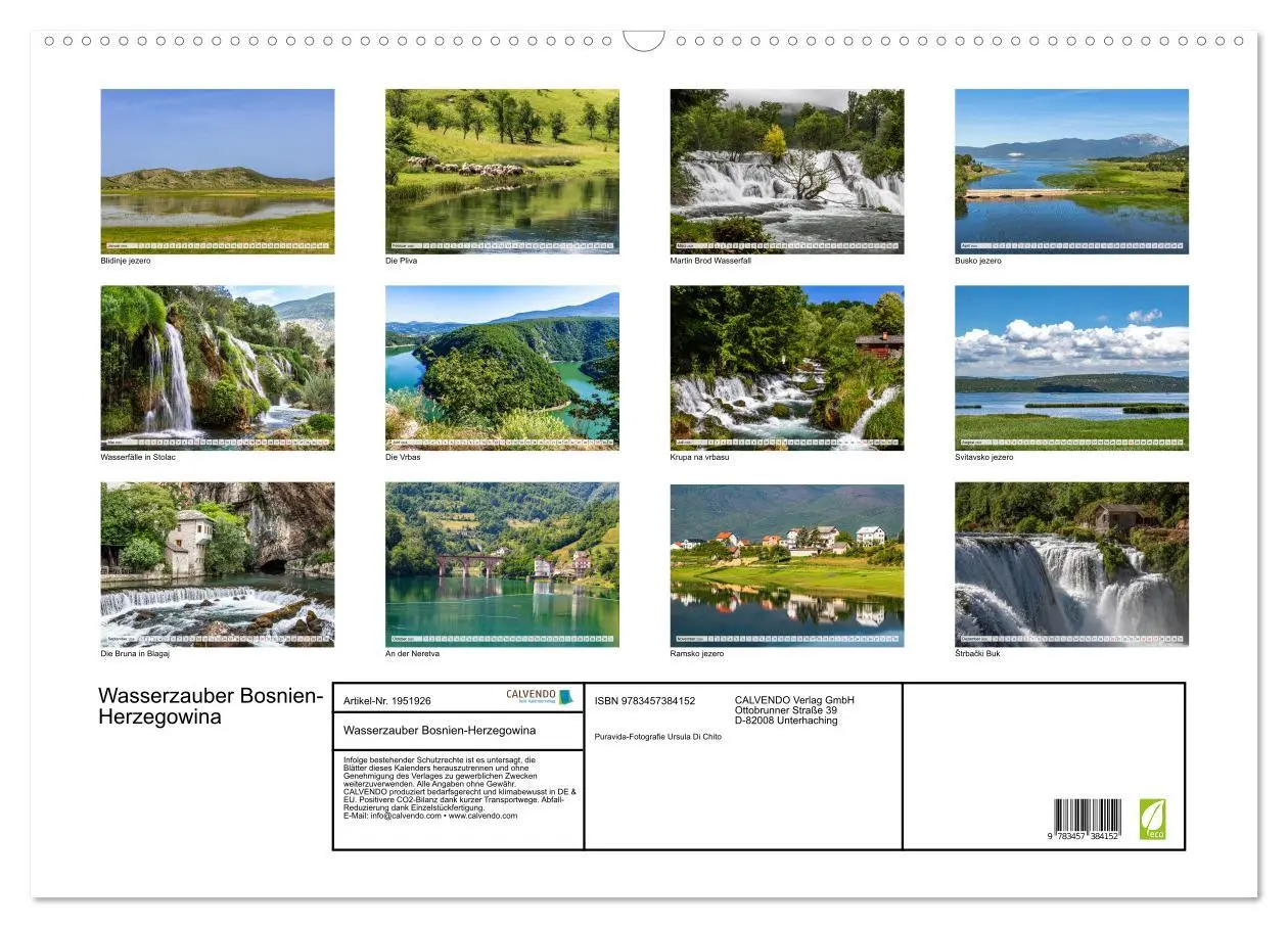 Bild: 9783457384152 | Wasserzauber Bosnien-Herzegowina (Wandkalender 2026 DIN A2 quer),...