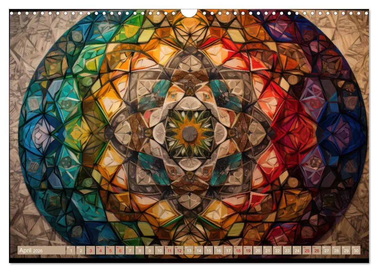 Bild: 9783457524152 | Geometrische Kaleidoskope (Wandkalender 2026 DIN A3 quer), CALVENDO...