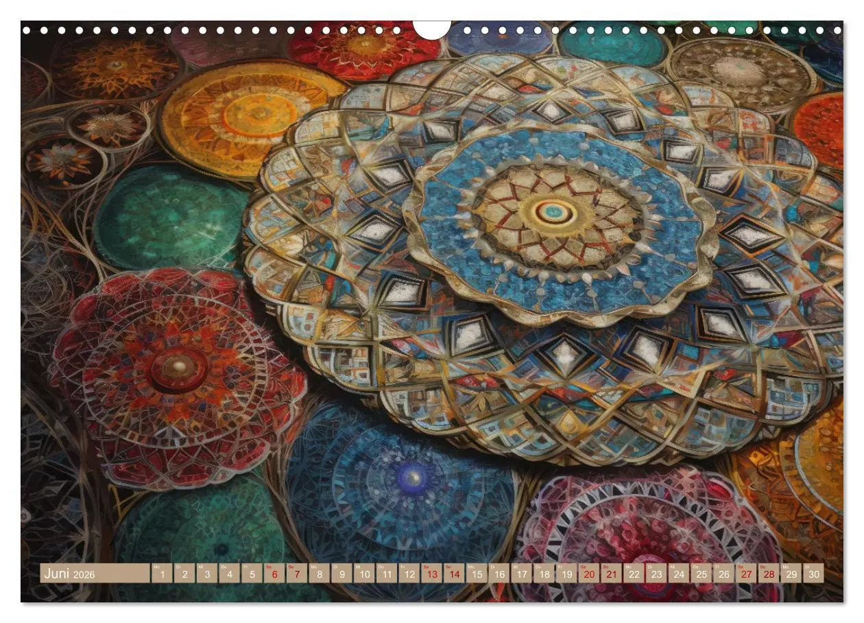 Bild: 9783457524152 | Geometrische Kaleidoskope (Wandkalender 2026 DIN A3 quer), CALVENDO...