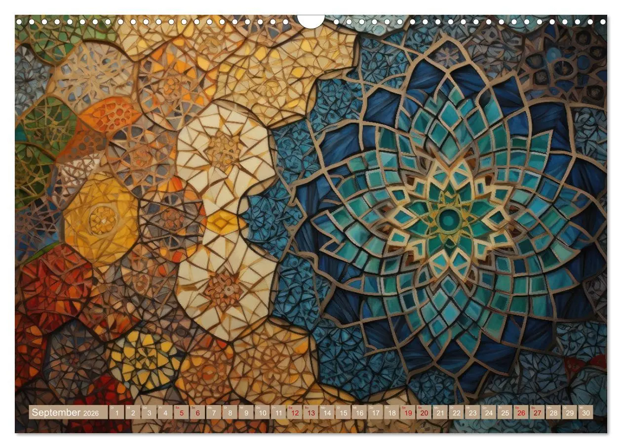 Bild: 9783457524152 | Geometrische Kaleidoskope (Wandkalender 2026 DIN A3 quer), CALVENDO...