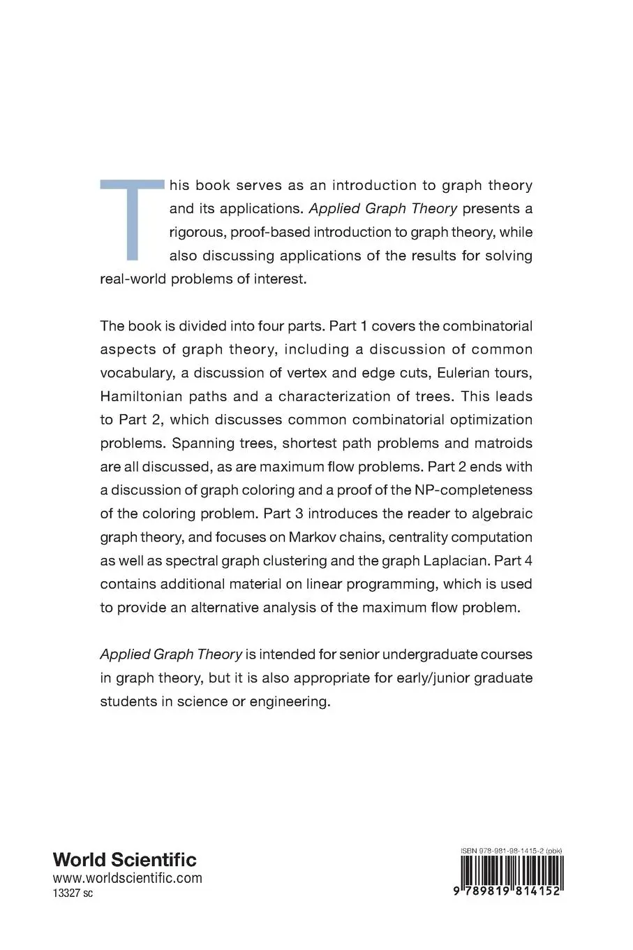 Rückseite: 9789819814152 | APPLIED GRAPH THEORY | Griffin Christopher | Taschenbuch | Englisch