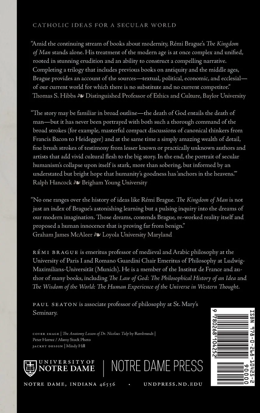 Rückseite: 9780268104252 | The Kingdom of Man | Genesis and Failure of the Modern Project | Buch