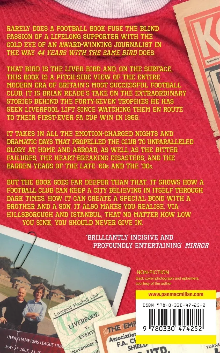 Rückseite: 9780330474252 | 44 Years With The Same Bird | A Liverpudlian Love Affair | Brian Reade