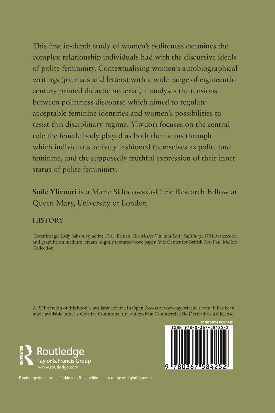 Rückseite: 9780367584252 | Women and Politeness in Eighteenth-Century England | Soile Ylivuori