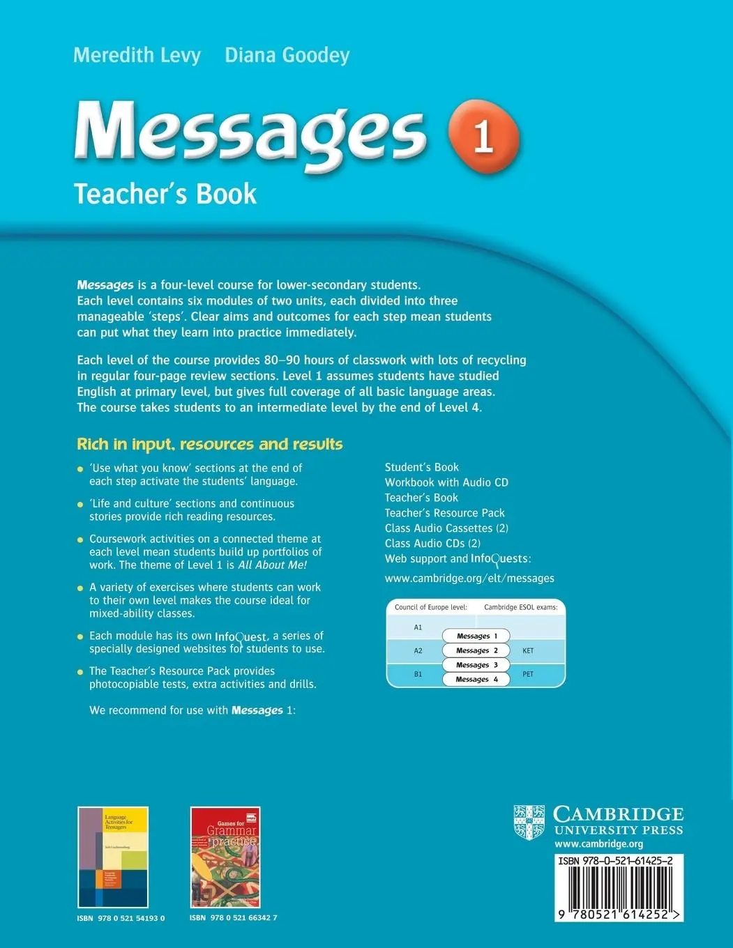 Rückseite: 9780521614252 | Messages 1 Teacher's Book | Meredith Levy (u. a.) | Taschenbuch | 2005